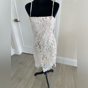 Lulus white crochet midi dress